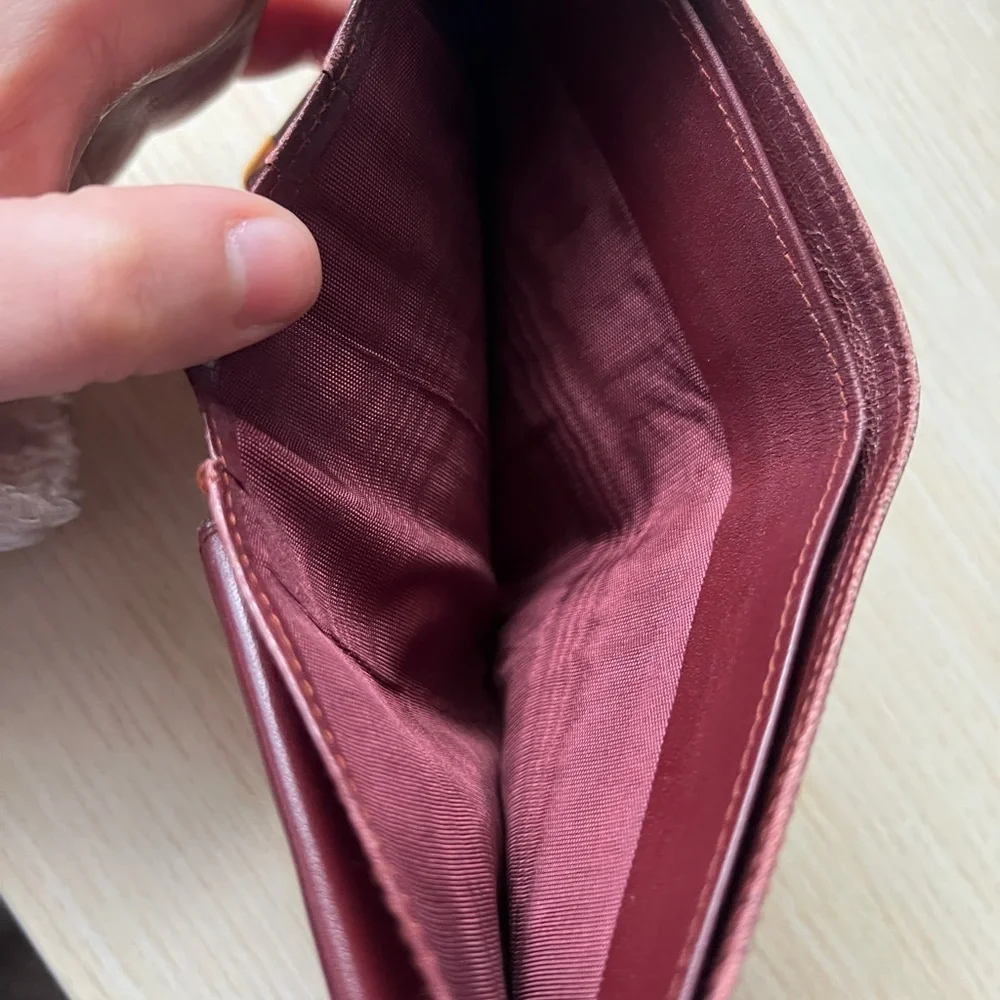 Cartier Mastline Bi-Fold Wallet Leather Bordeaux Wine Red